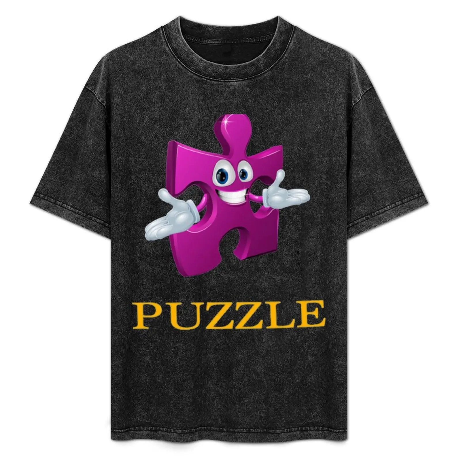 

Puzzle Logo T-Shirt Work Basic Short Sleeve Top