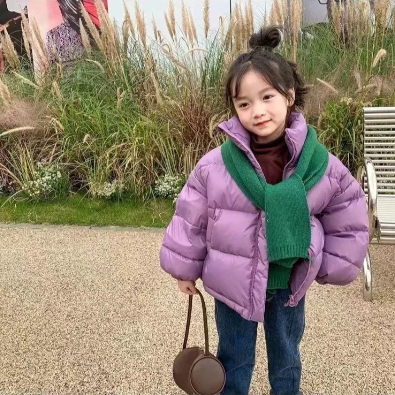 

Boys Girls Down Coats Children Winter Stand-collar Jackets Kids Autumn Casual Hooded Warm Clothes Toddler Fashion Warm Outerwear