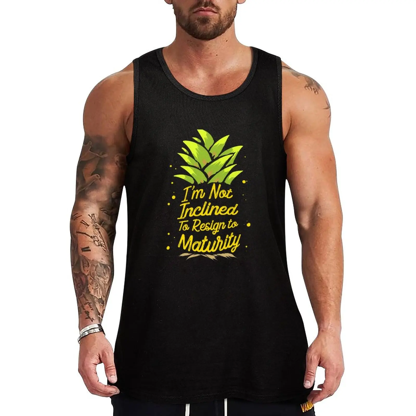 I'm Not Inclined To Resign To Maturity Tank Top Men gym sportswear t shirt Men's vest t-shirts for men