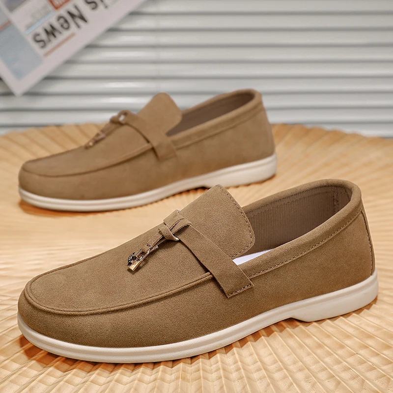 

Fashion Men Loafers Designer Slip on Mens Casual Shoes Comfortable Non Slip Walking Sneakers Suede Breathable Flat Driving Shoes