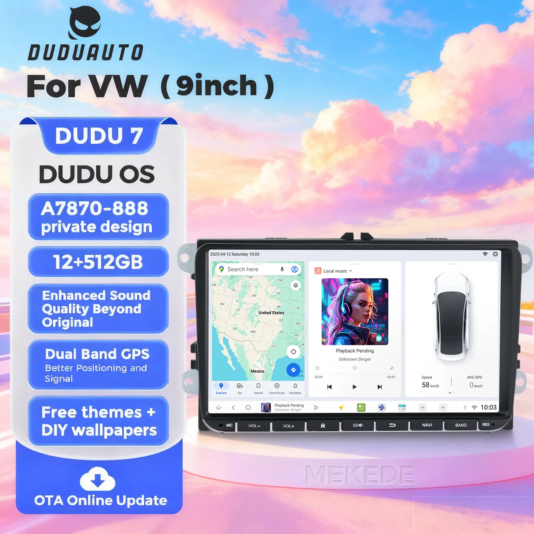 9 "DUDU7 Android Bildschirm 7870 Auto Radio Für VW Volkswagen Skoda Octavia Golf 5 6 Touran Passat B6 Polo Jetta carplay Multimedia intelligente systeme für autos autoradio carplay apple carplay