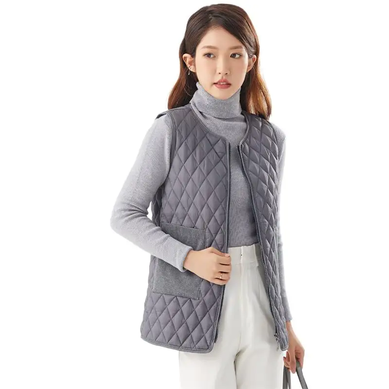 2024 New Casual Solid Warm Jacket Women's Coat Autumn Winter Women Sleeveless Vest Jacket Long Hooded Cotton Jacket M-5XL