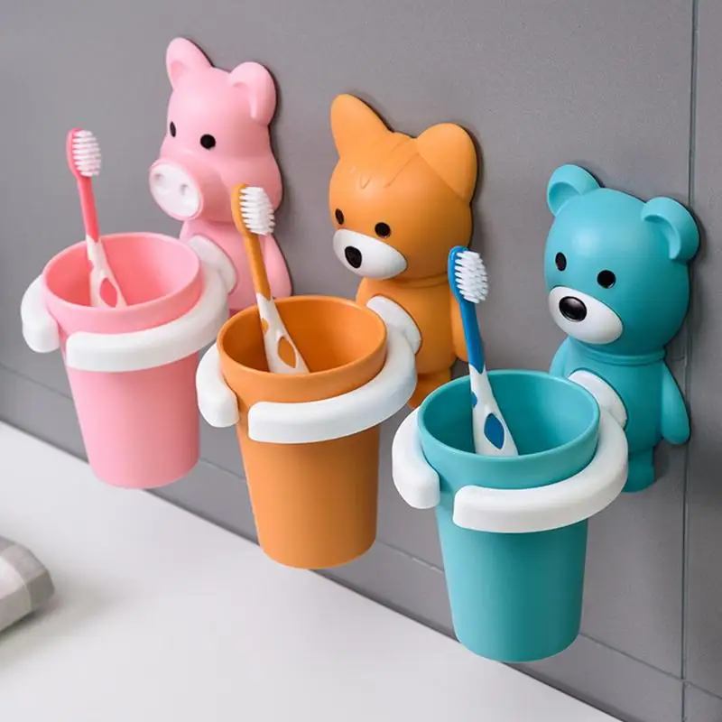 Wall-MountCartoon Mouthwash Cup Cute Water Cup Children Toothbrush Cup Toothbrush Holder Toothbrush Cup Anti-acceptance Wash Set