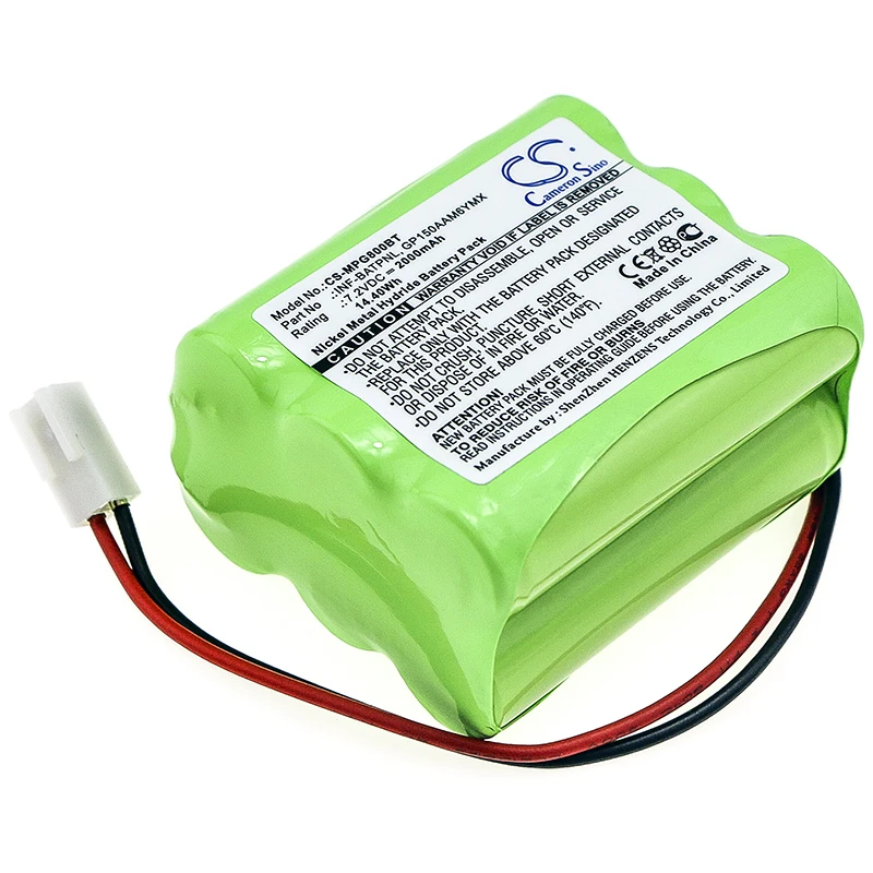 7.2V 2000mAh Alarm System Battery INF-BATPNL PG800 for Marmitek ProGuard Control Panel, For ESP Infinite Prime Control Panel