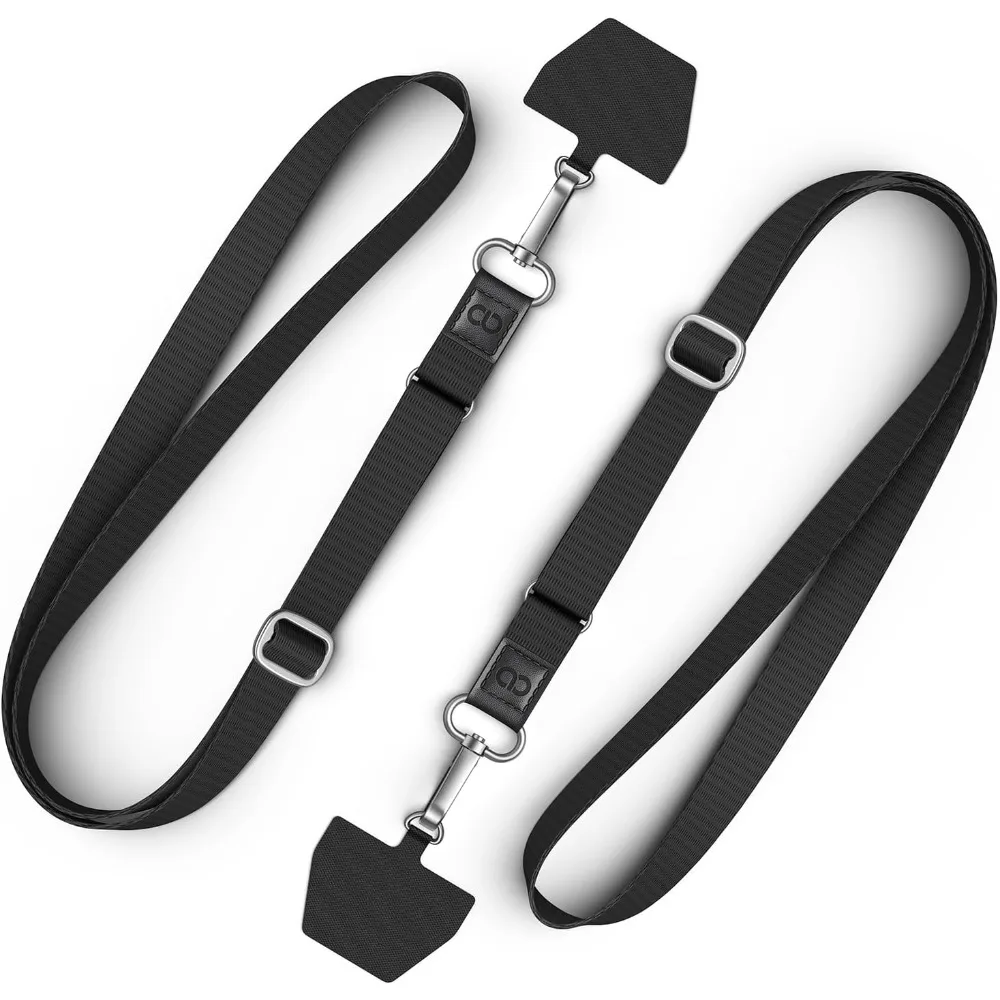 

Cell Phone Lanyard Crossbody 2 Pack - [Secure & Thicker] 20”-28” Adjustable Phone Strap with 2 Patches, Universal Soft Phone Neck Lanyard, Fits Most Phones with Full-Coverage Cases