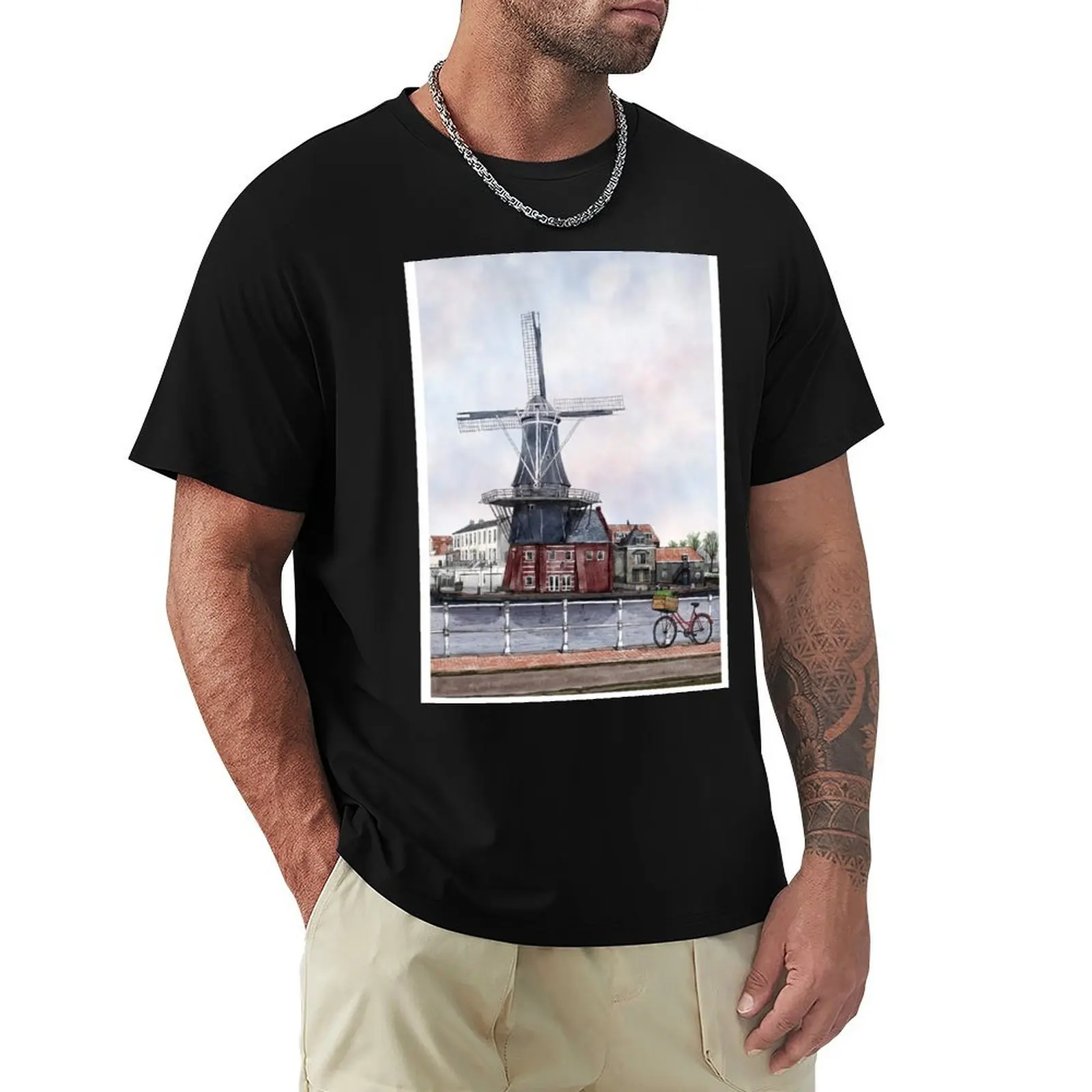 Haarlem, Netherlands Amsterdam Dutch Art Europe Illustrations Gift for Traveler T-Shirt man t shirt luxury T-Shirt