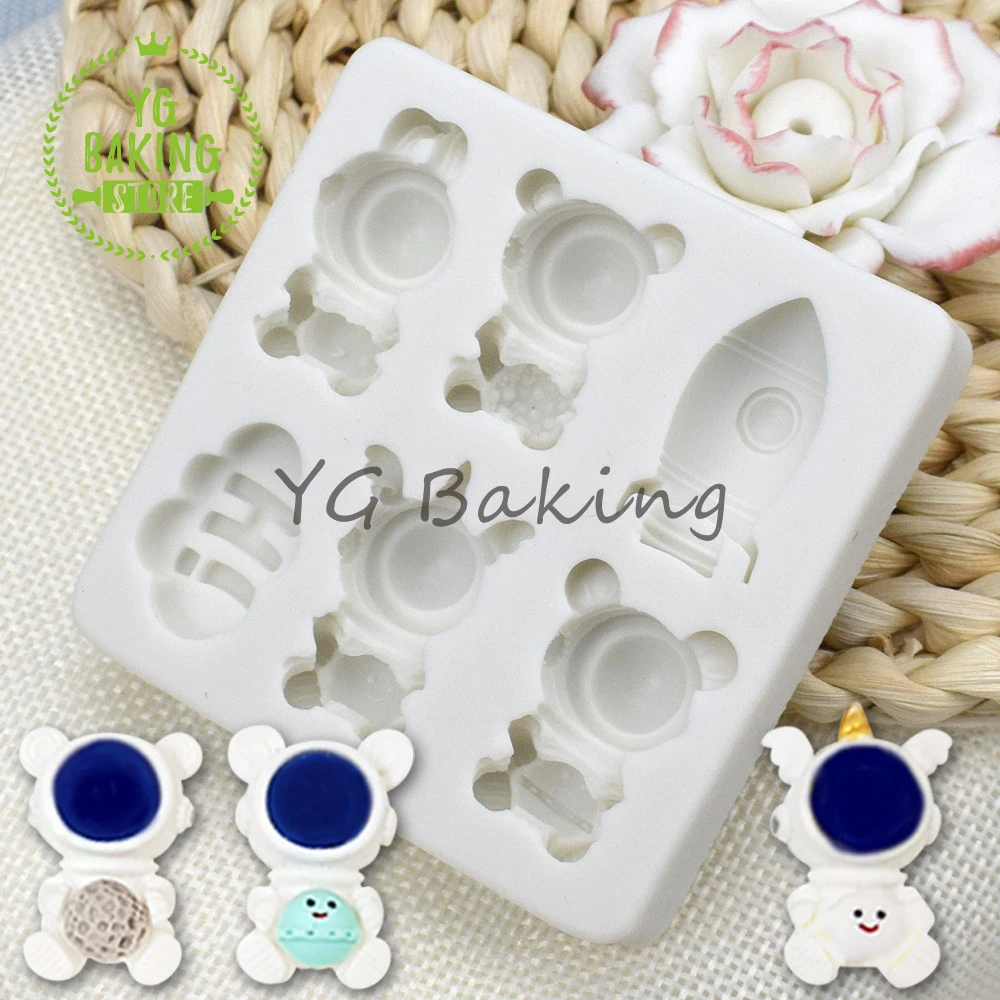 Dorica New Arrival Cute Astronaut Fondant Cake Silicone Mold Cake Decorating Tools Kitchen Accessories Sugarcraft Baking Mould