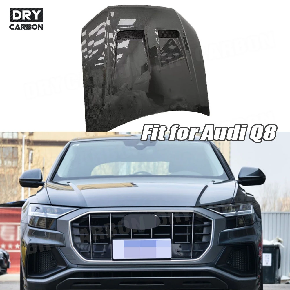 

Car Engine Hood Engine Cover Assembly for Audi Q8 SQ8 RSQ8 2019-2023 Dry Carbon Fiber Body Kit Auto Accessories