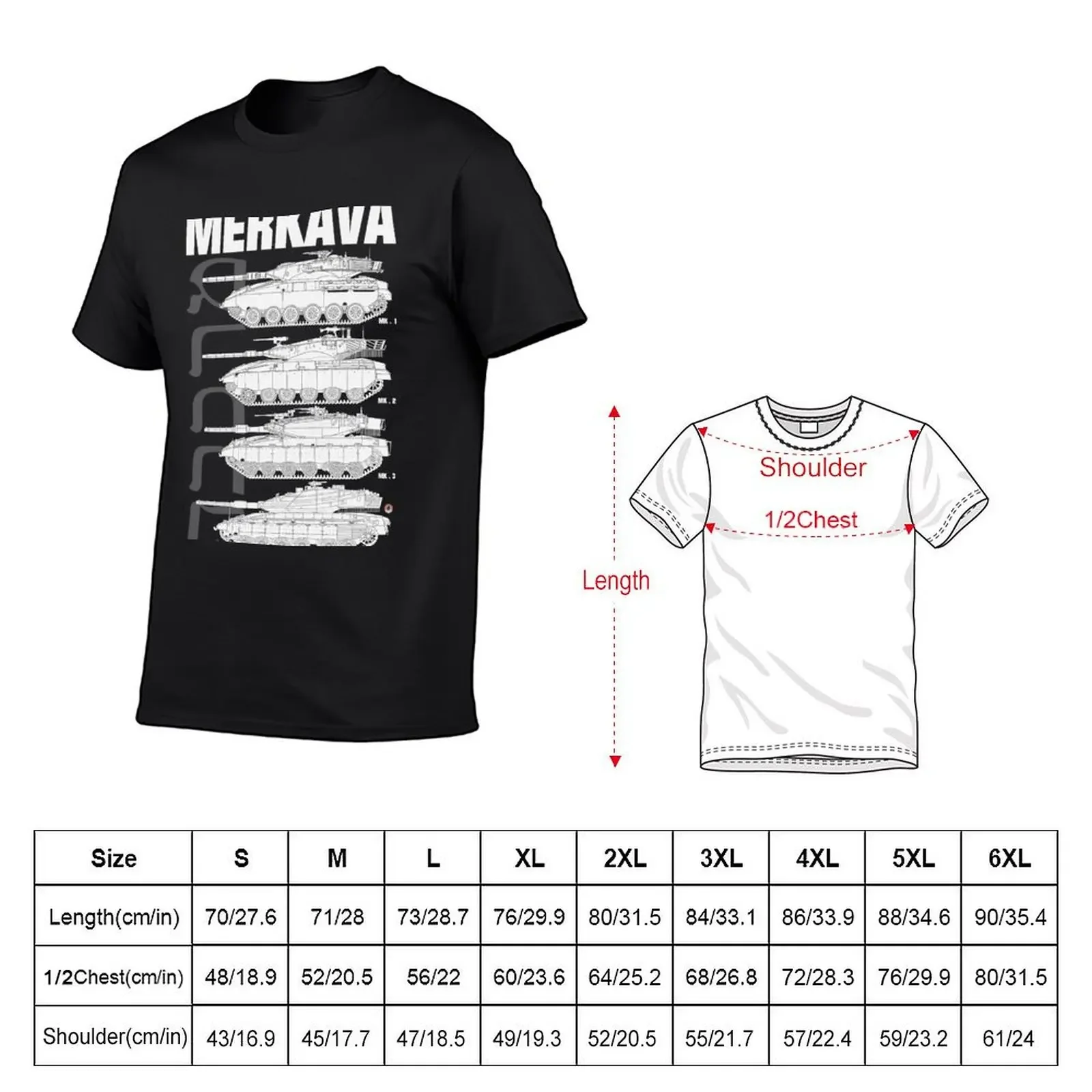 Merkava Mk1, Mk2, Mk3 and Mk4 on the same design T-Shirt vintage anime shirt sweat custom shirt man clothes t shirts for men