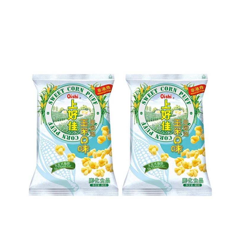 OISHI Sabor a maíz con hojaldre de maíz dulce 2,8 oz (80 g) * 2 paquetes