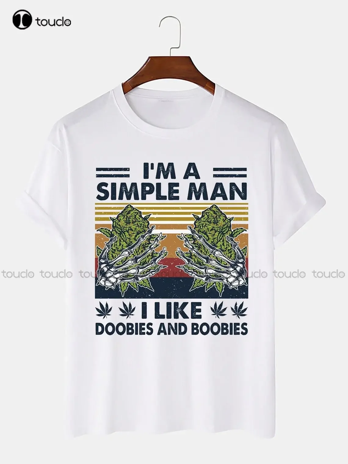 I'M A Simple Man I Like Doobies And Boobies Shirt Cannabis Shirt 420 Tee Womens Casual Shirts Funny Art Streetwear Cartoon Tee