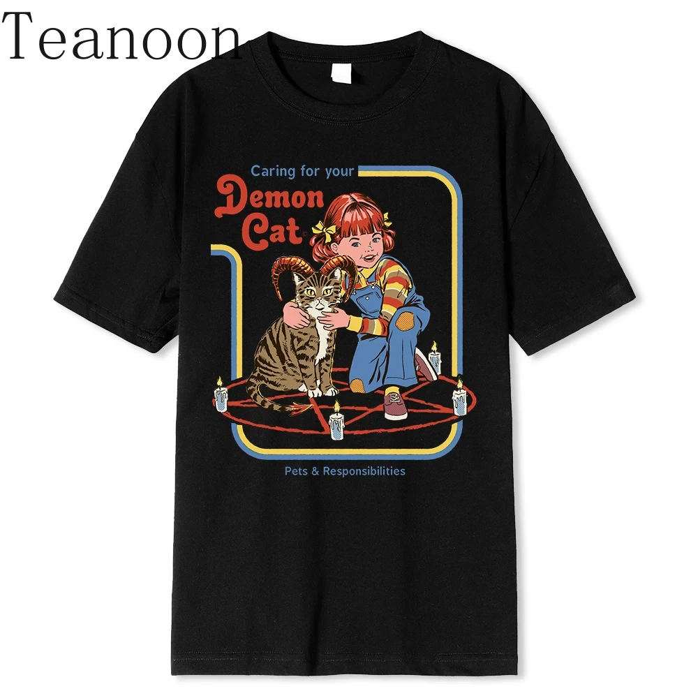 Teanoon Horror Comic Series Sell Your Soul Economics For Children Men Tshirts T Shirts Loose Cotton Tee Clothing Street T-Shirt