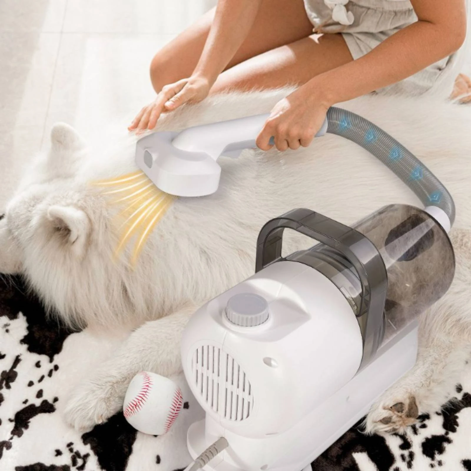 Pet Grooming Kit with Vacuum Detachable Dog Hair Clipper with Vacuum Grooming Kit with Clipper Easy to Empty Clean