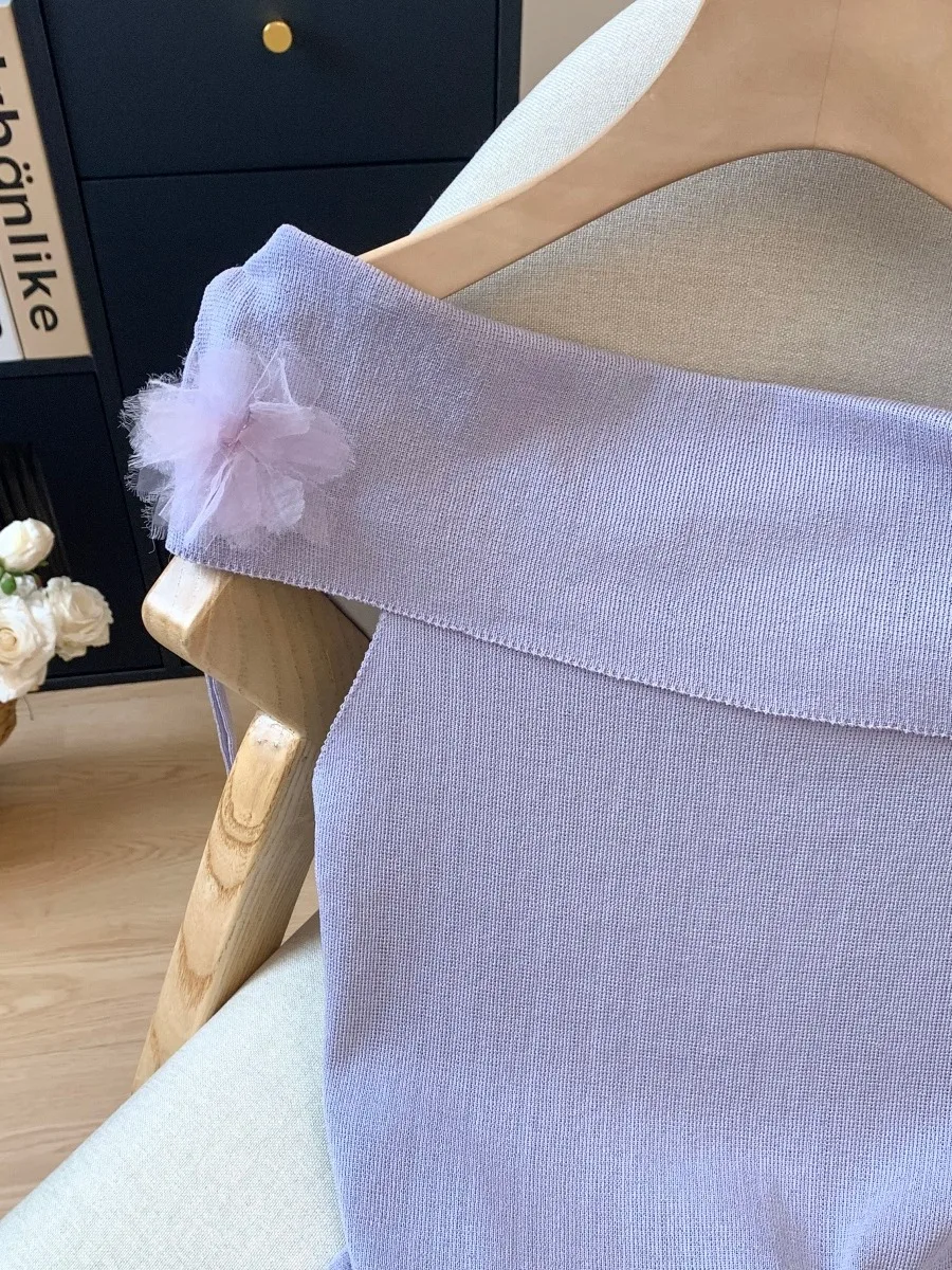 e Wit gebreide Dstring Slim Fit Svel-top met één schouder voor dames Zomer Casual comfortabel lichaam en gebreide kleding