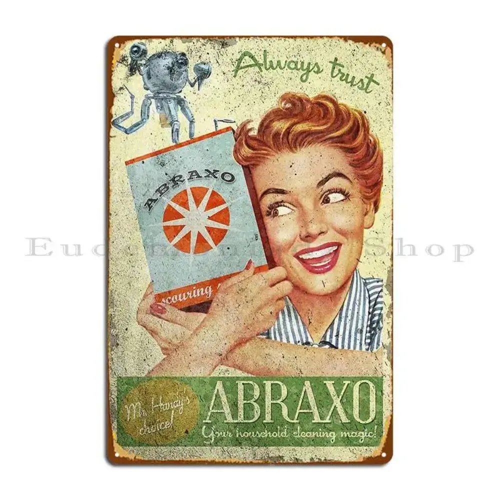 Placa de Metal Fallout Abraxo - Placa de Designer Clássica, Decoração de Parede para Man Cave
