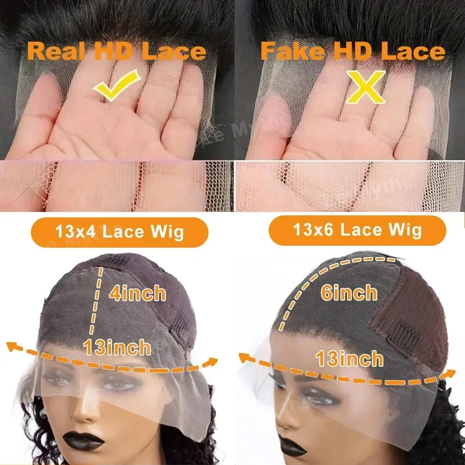 250 de densidad 100% cabello humano 13x4 13x6 pelucas con frontal de encaje onda corporal HD 5x5 sin pegamento negro suelto 40 pulgadas con cierre listo para usar 6