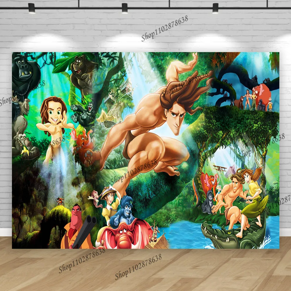 Adult Tarzan Wild Backdrop Decorations Boy Birthday Party Ideas Background Safari Jungle Apes Monkeys Photo Poster Banner