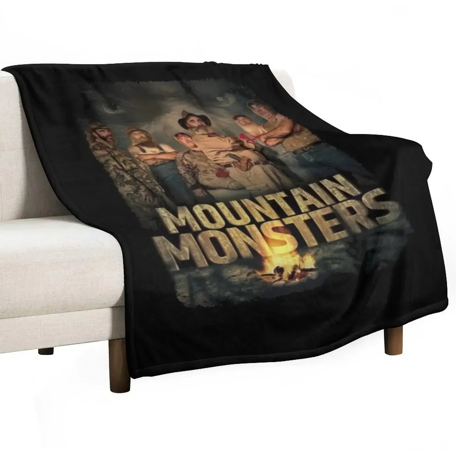 Bigfoot, Werewolf, Hellhound, Lizard Man, and Mothman Throw Blanket Loose Decorative Beds Blankets