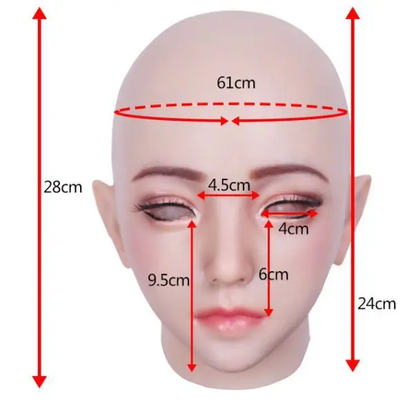 Fourth-generation full-face realistic cosplay beauty headgear with free shipping, costume accessories