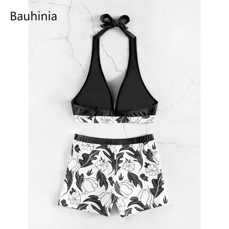 Bauhinia V-neck Bikini 2023 spodenki z wysokim stanem strój kąpielowy kobiety dwuczęściowe kostiumy kąpielowe lato Halter stroje kąpielowe Biquini