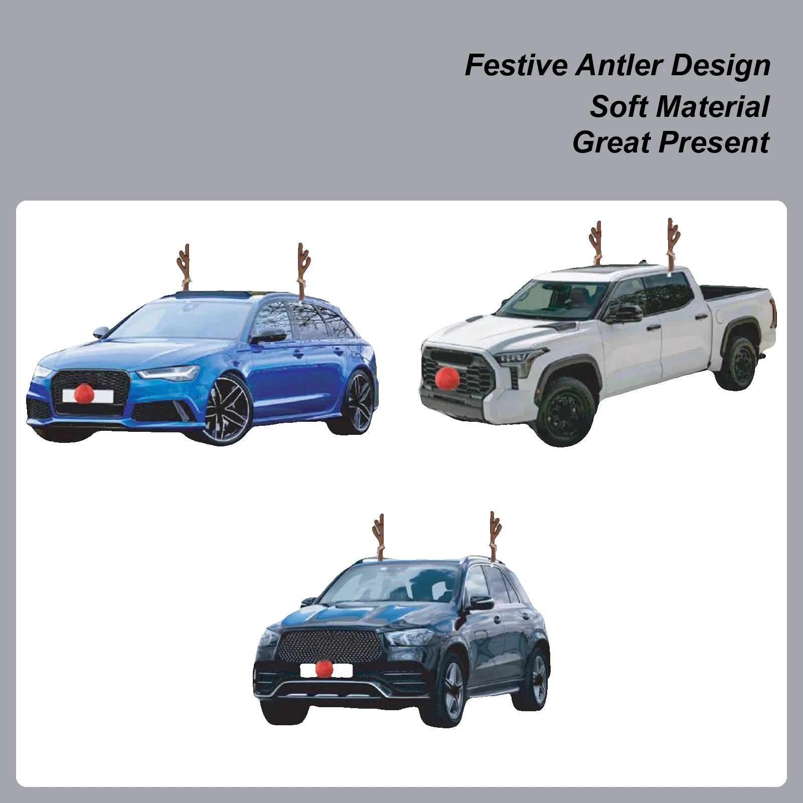 

Reindeer Antlers For Cars Automotive Exterior Deer Decor Plush Reindeer Antler Car Decor For Christmas Parade Golf Course
