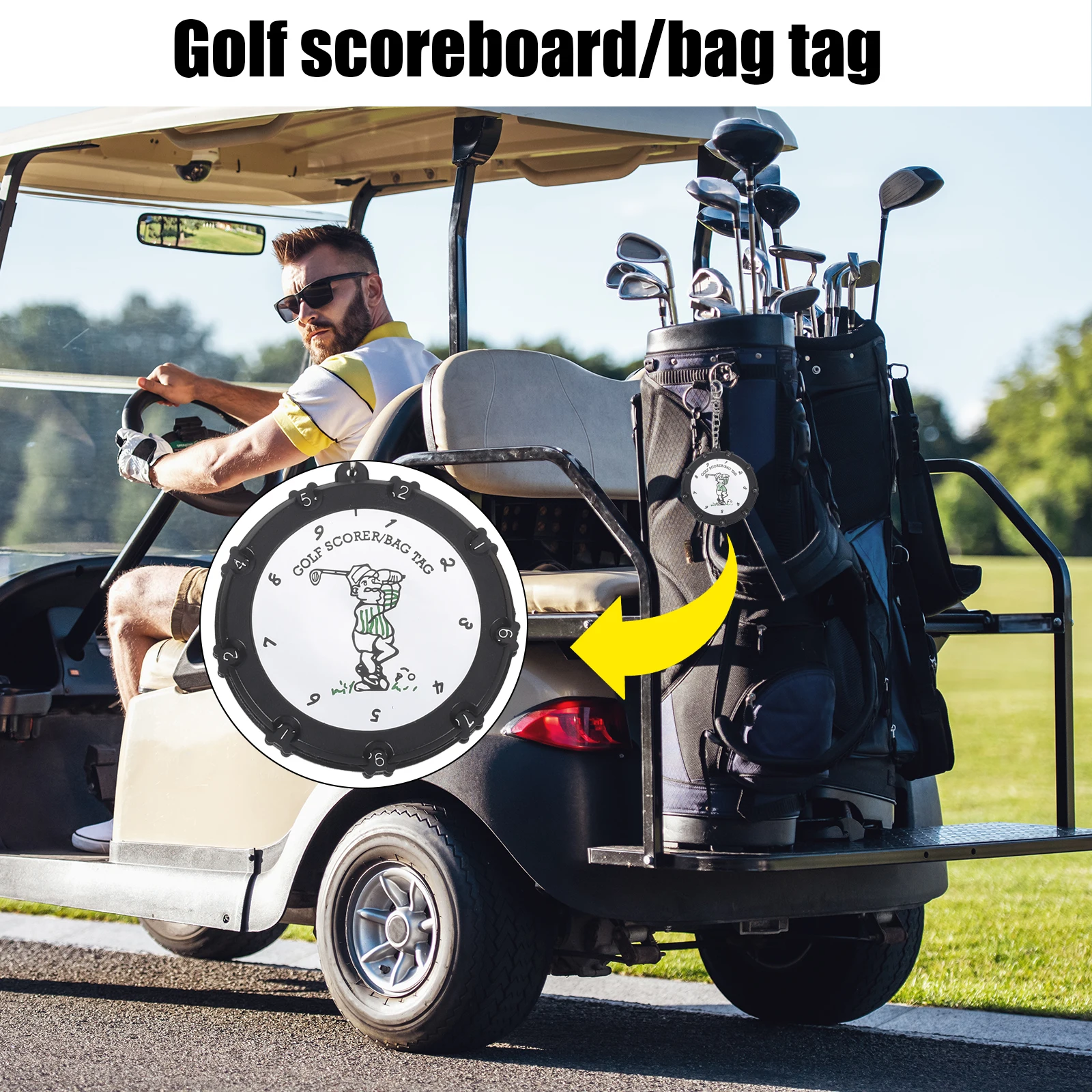 Golf-Stroke-Zähler mit 18 Löchern | Golf Score Keeper mit Schlüsselanhänger | Tragbarer Golf-Putt-Tracker | Golfzubehör für Männer und Frauen – Detail 5