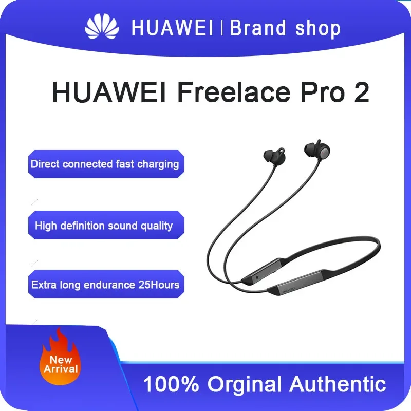 Original Huawei FreeLace Pro 2 Earphones Intelligent Active Noise Cancellation 2.0 Headphones Bluetooth Wireless Earbuds Headset