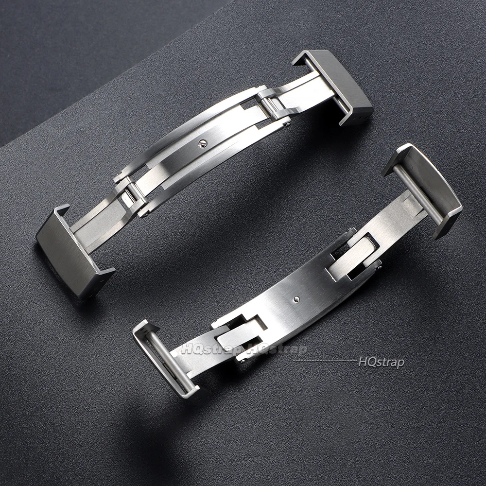 Folding Watch Buckle 16mm 18mm 20mm Universal Watch Clasp Double Click Butterfly Brush Buckle for Silicone Rubber Leather Strap view 5