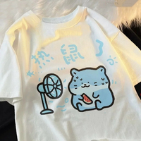 2025 Japanese Art Tee Women Short Sleeve Round Neck Breathable Fabric Casual Fit Urban Aesthetic Style Kawaii Casual Tees