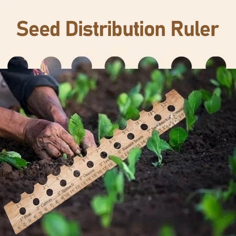 1PC New Seed Distribution Ruler Planting Ruler Wooden Sowing Gardening Tools Planting And Distribution Vegetable Tools