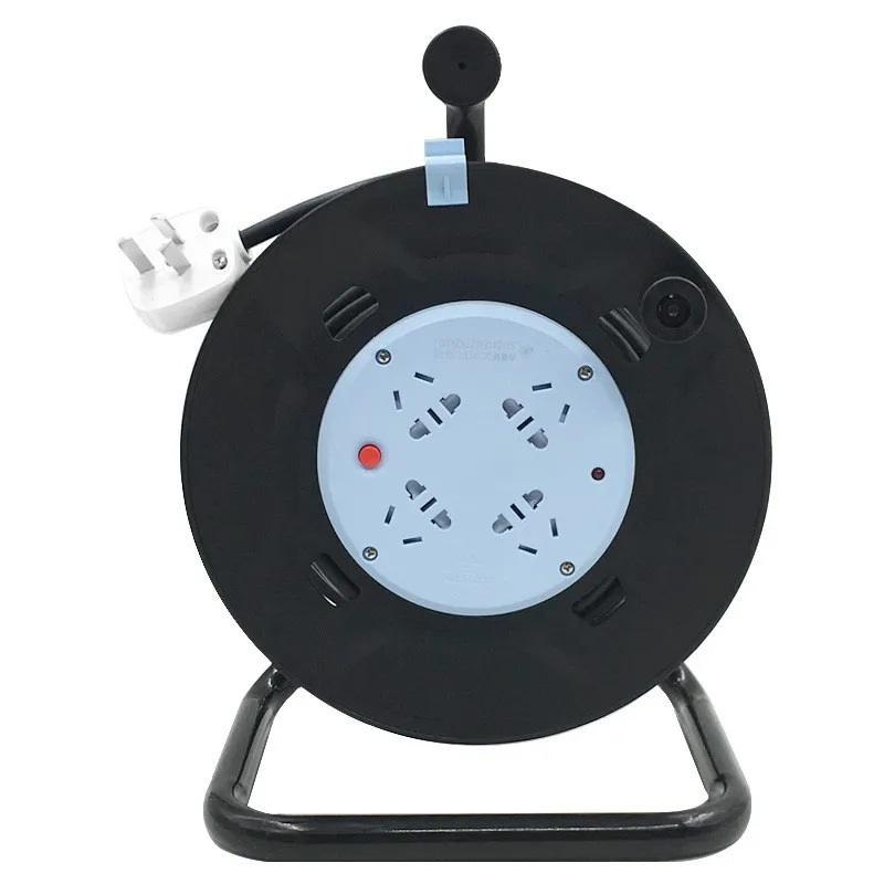 3*2.5² 50m Retractable Cable Reel Extension Cord Storage Reel With 4-Grounded Outlets, Heavy Duty Open Cable Reel