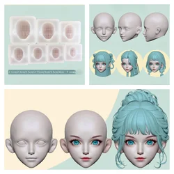 A Variety of Sizes Correct Proportion Polymer Clay Figure Silicone Face Mold DIY Animation Cartoon Character Face Making Mold