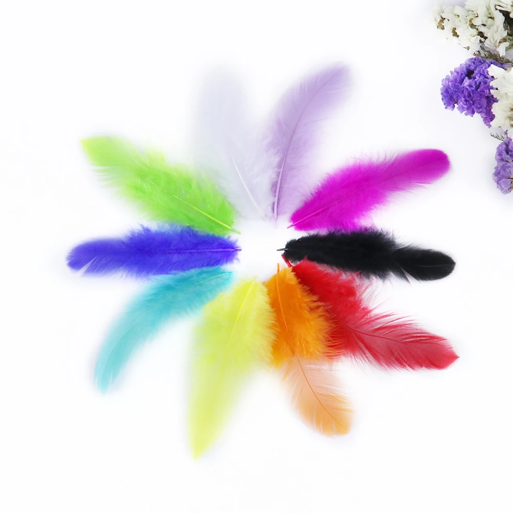 50/100/200 Stück 5-10CM Natürlich Gefärbte Hahnenfedern für Traumfänger DIY Handwerk Hochzeit Party Schmuck Dekoration Zubehör – Detail 8