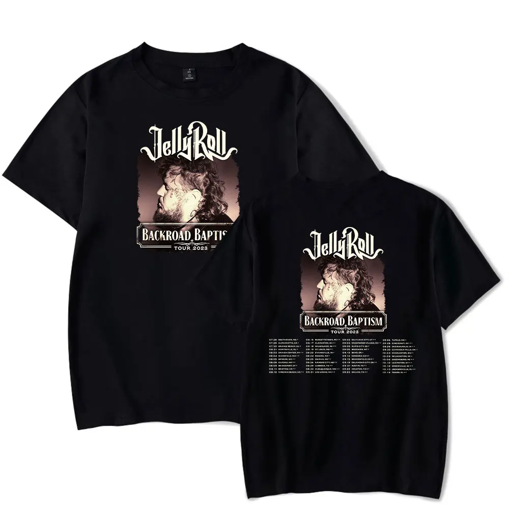 Jelly Roll T-Shirts 2023 Backroad Baptism Tour Merch Print Tee Fashion Unisex Summer t-Shirt  Funny Casual Short Sleeve Clothes