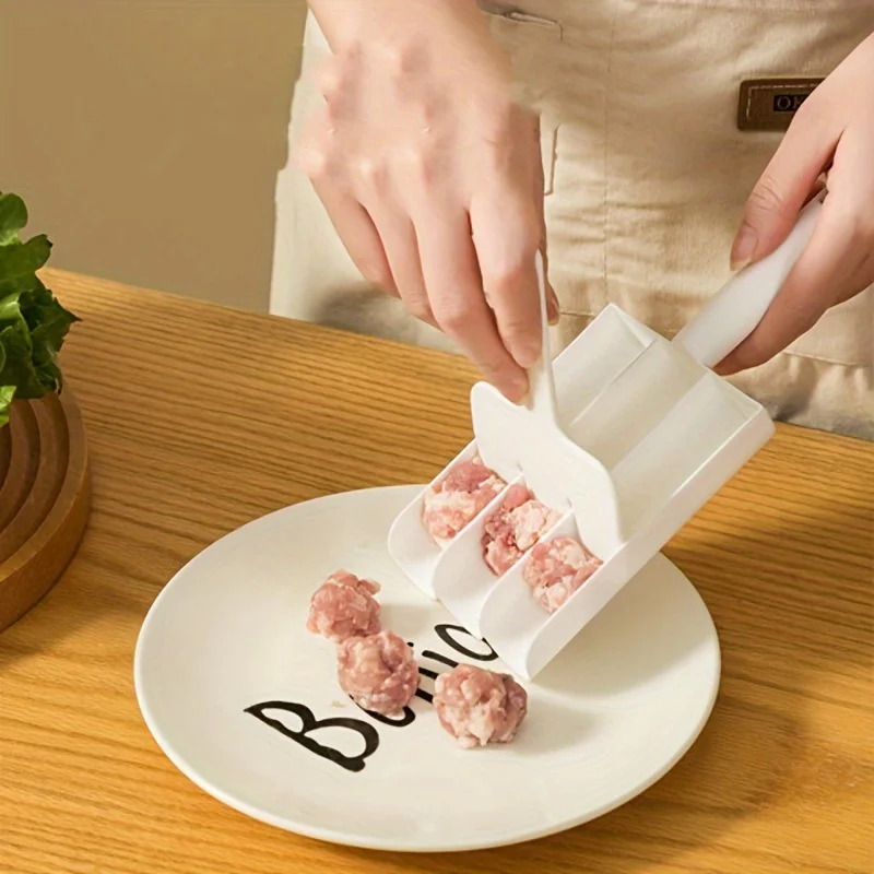 1pc Rice-meat Dumplings Maker,Three in Four,Meatball Maker,Magic Tool,Kitchen,Fish Ball Press,Fried Meatball Shrimp Slide Mold