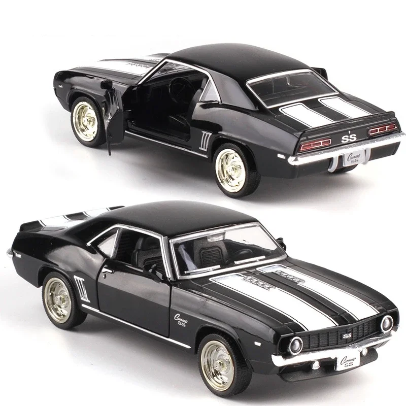 1/36 Chevrolet Camaro SS Vintage Toy Car Model For Children RMZ CiTY Diecast Vehicle Miniature Pull Back Collection Gift Kid Boy