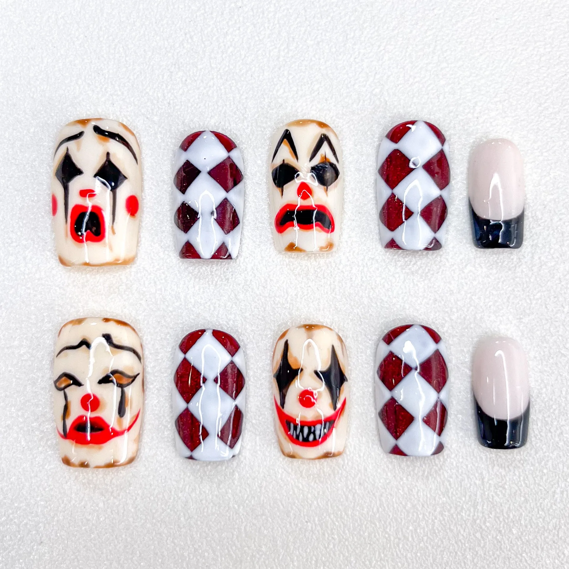 Halloween Limited Edition, Handmade Press on Nail, Mandarin Ducks in Multiple Colors Short Fake Nails