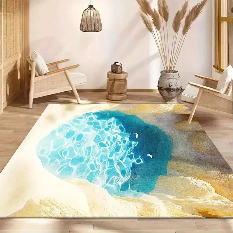 2D Swimming Pool Carpet Deepwater Fish Pond Rug for Living Room Bedroom Home Decor Floor Mat Non-slip Sofa Rug Doormat Gifts