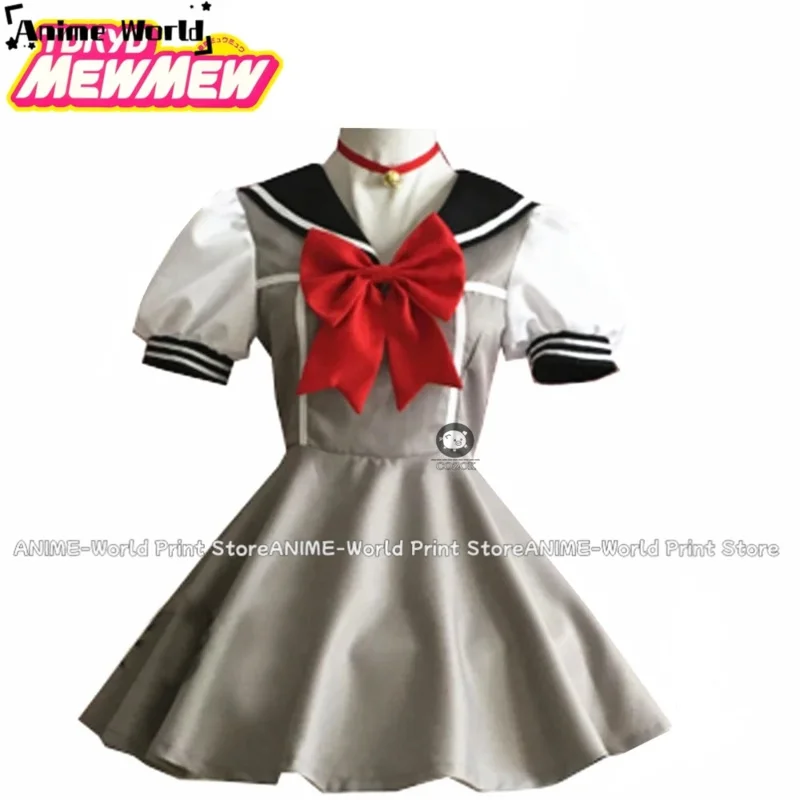

New《Custom Size》Anime Tokyo Mew Mew Ichigo Momomiya Short Sleeves School Uniform Handcrafted Cosplay Costume Any Size GAKL025
