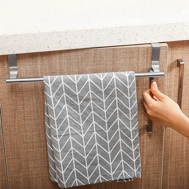 B69C Вешалка для полотенец Подвесной держатель Дверная штамповка Бесплатная стойка для хранения Кухонный шкаф Вешалка для полотенец Кухня