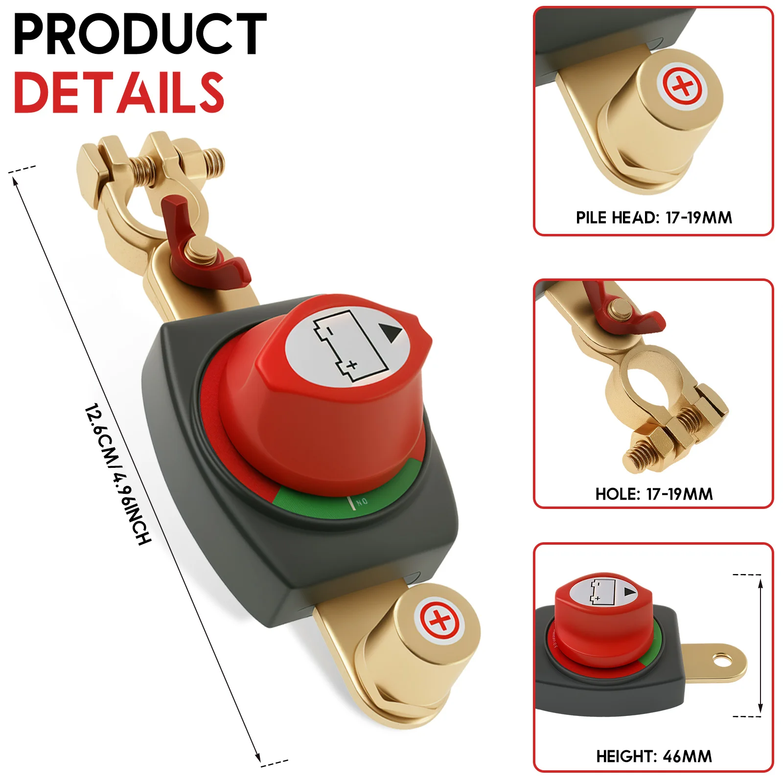 12-48 فولت بطارية مفتاح فصل مقاوم للماء ماستر قطع الطاقة المعزل الثقيلة 12 فولت تشغيل/إيقاف محطات النحاس للسيارات RV قارب #2