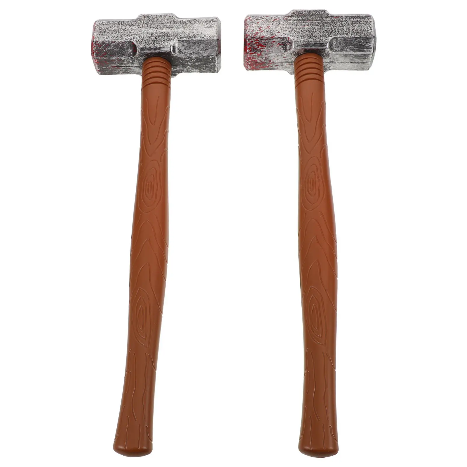 

2Pcs Realistic Simulation Plastic Hammer Props Halloween Costume Party Kids Pretend Play Safe Lightweight Mallet Decoration