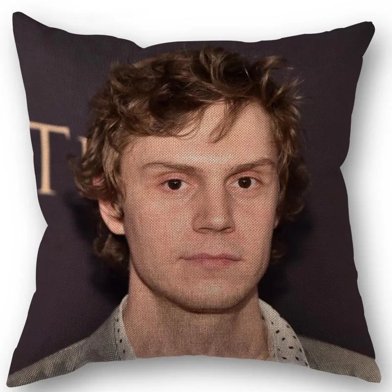 Evan Peters Pillowcase High Quality Home Textile Cotton Linen Fabric 45x45cm One Side Decoration Pillow Cover