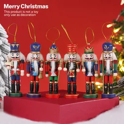 1 Set Nutcracker American Honor Guard 13CM Christmas Tree Ornament Walnut Soldier Wooden Crafts Ornaments Party DIY Decorations