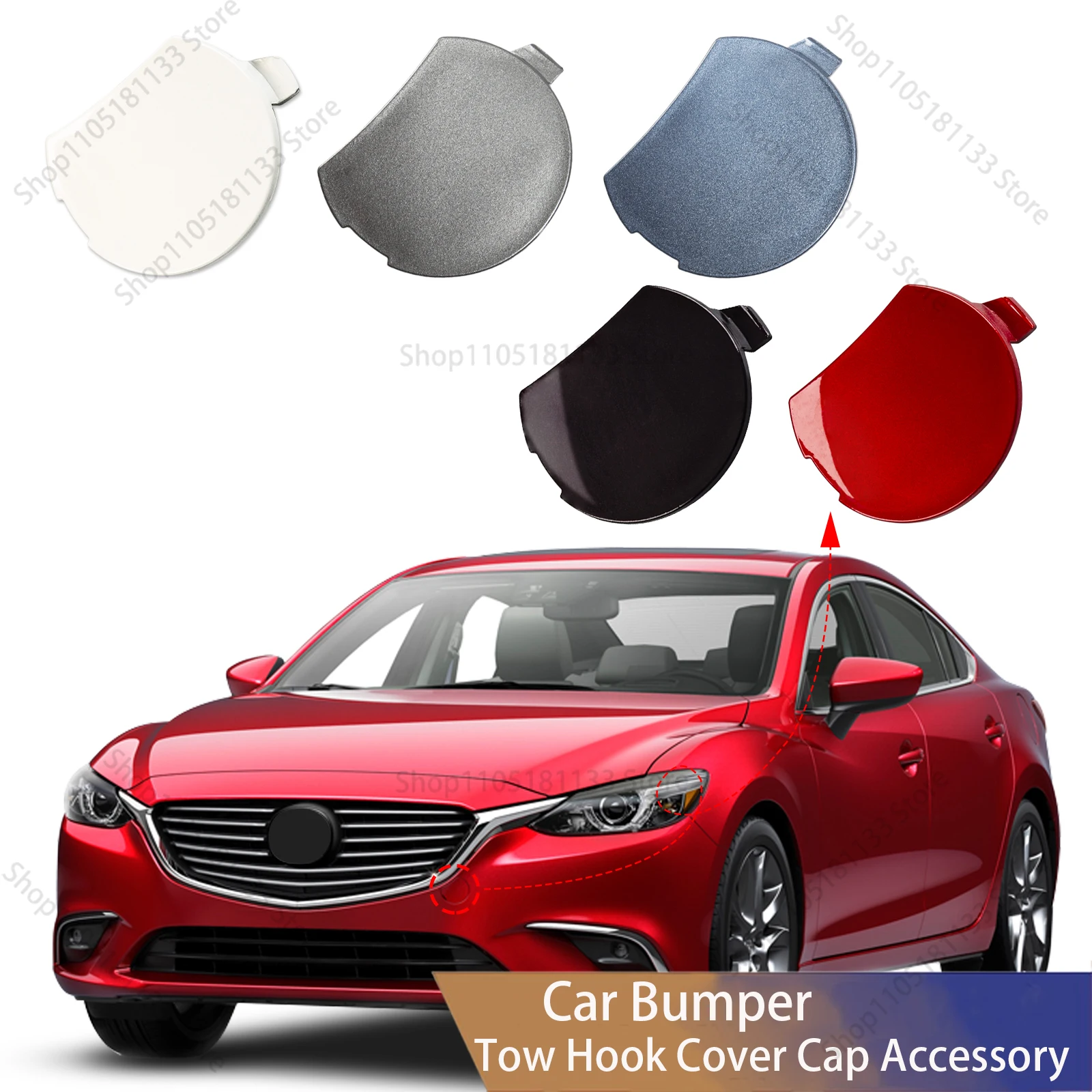 Perfect Fit Front Bumper Tow Hook Cover For Mazda 6 Atenza 2015-2017 Left Exact Match Towing Eye Cap GW2F-50-A11 GW2F50A11