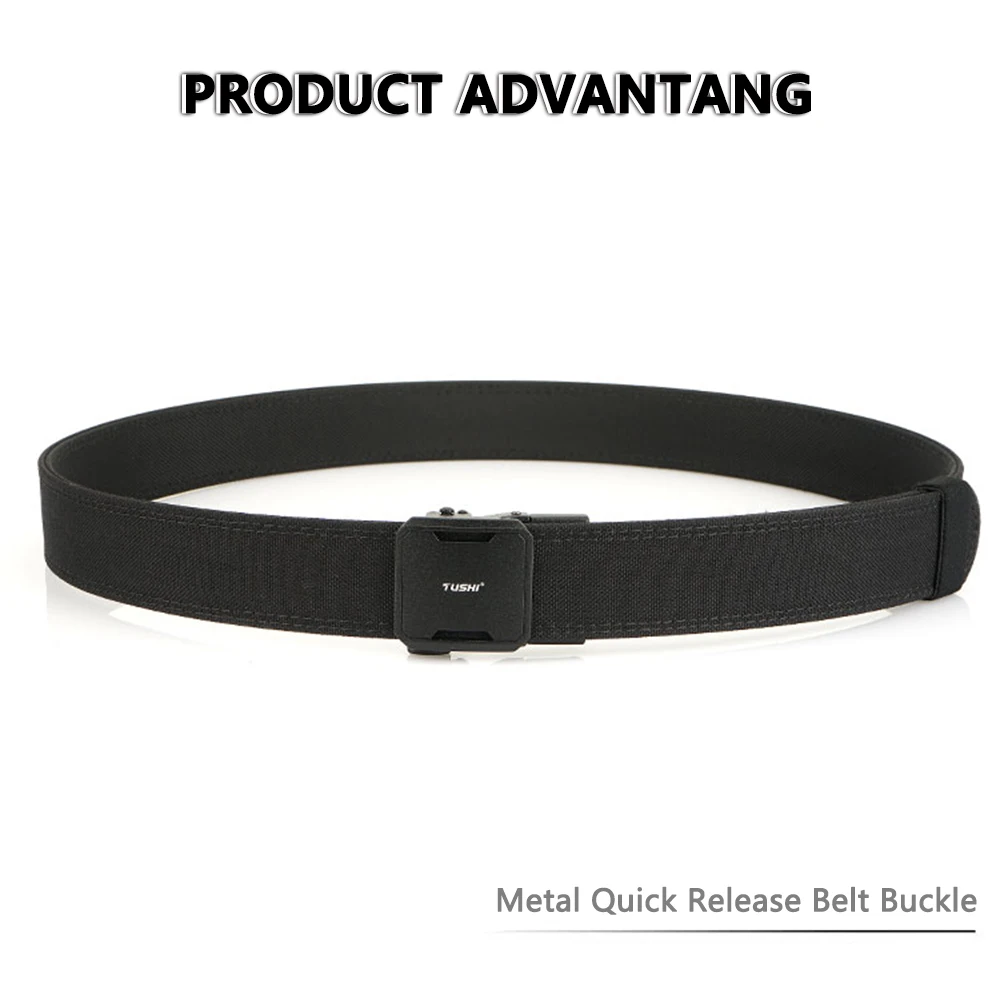 TUSHI Gürtel, harter taktischer Gürtel für Herren, Waffengürtel, EDC, Zinklegierungsschnalle, IPSC 1100D Nylon, Outdoor-Sportgürtel, männlicher Militärgürtel – Detail 7