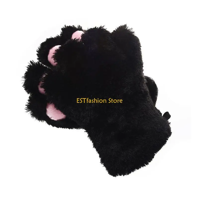 Y5GC 1Pc Furry Paws Glove Animal Cosplay Costume Lion Bear Padded Mitten