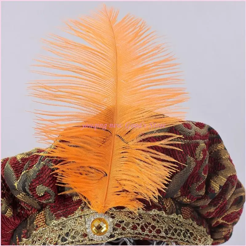 

57QA Medieval Hat Renaissances Hat Halloween Cosplay Costume Muffin Hat Renaissances Tudors Flat Cap Minstrels Costume Hat