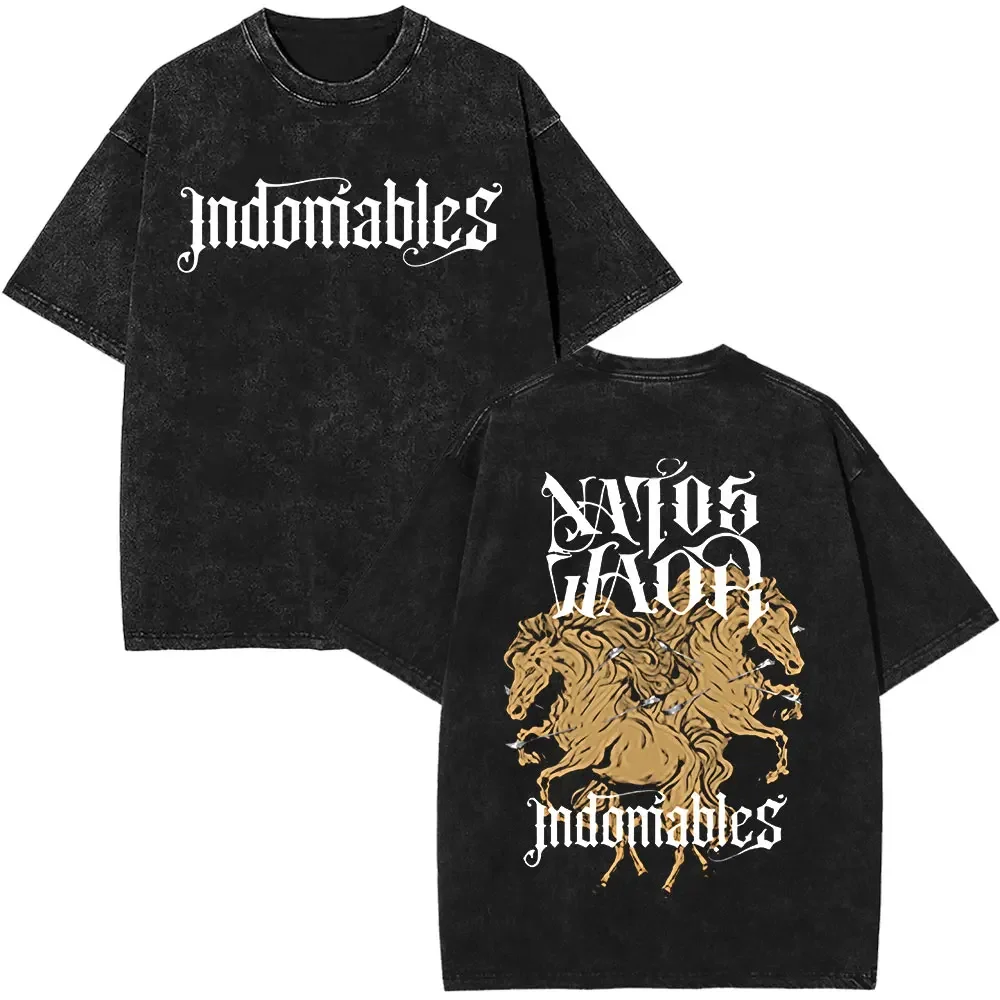 

Rapper NATOS WAOR Tour 2025 Vintage Washed T Shirt Summer Men's Women Clothing Fashion Hip Hop Oversized Short Sleeve T-shirt