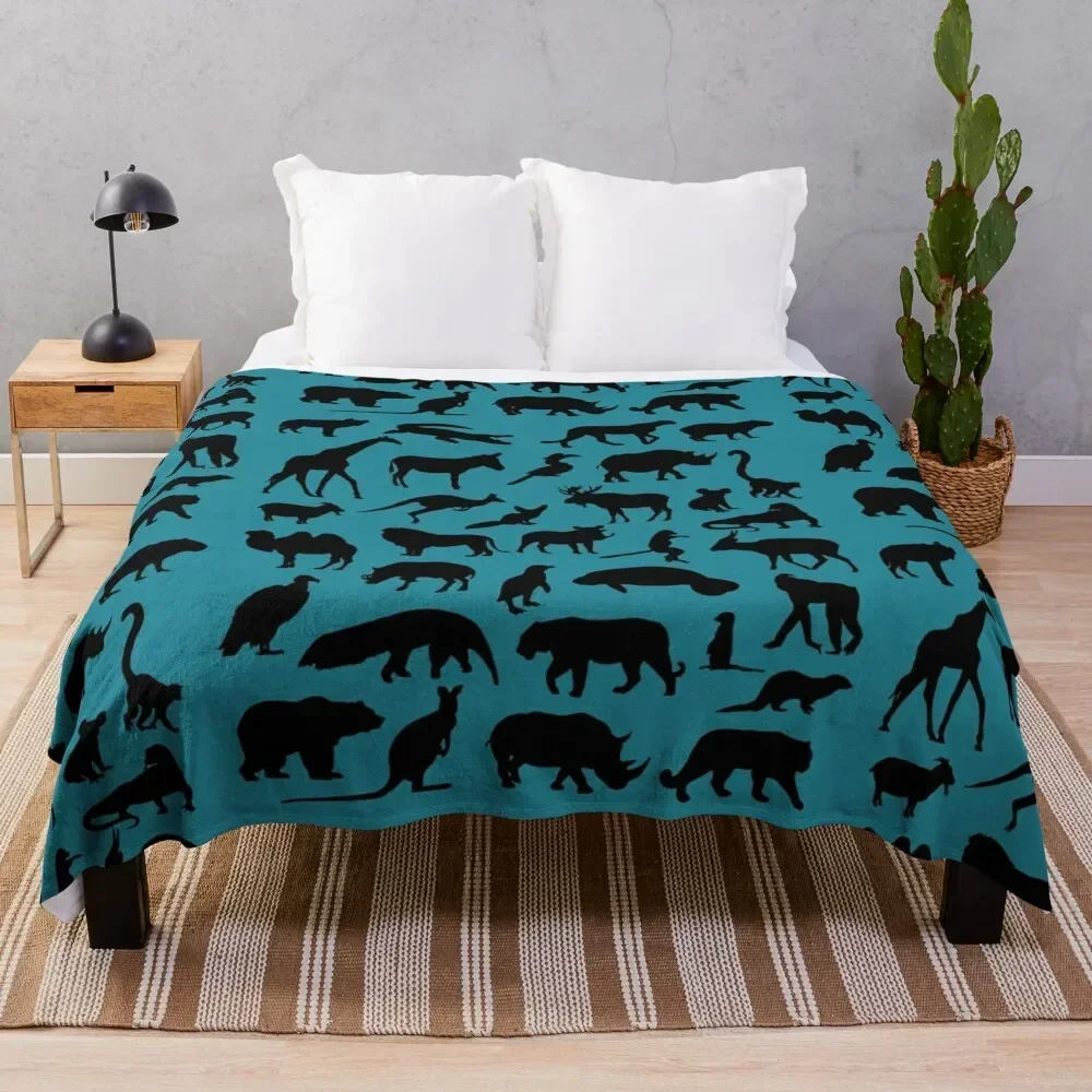 

Exotic Menagerie - black Throw Blanket Cute for sofa Quilt Plaid Blankets